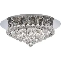 Searchlight Hanna Plafonnier à 6 flammes en chrome Boule de cristal claire G9