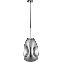 Nova Luce Lustre original soufflé à la bouche Lava, Variante : 12 W, Ø 220 x 496 mm, chromé