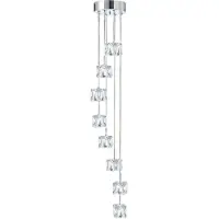 Searchlight Ice Cube LED Suspension 8x3W Cascade chrome verre dimmable blanc chaud
