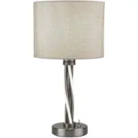 Searchlight Lampe de table Vegas gris avec taupe
