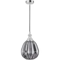 Nova Luce Suspension ZARLEY, métal chromé, verre gris fumé, E27, 1x12W, 230V, IP20, ampoule non fournie, 9066101