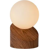 Lucide Len - lampe à poser - 16 cm - bois et opale