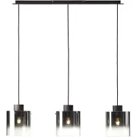 Home24 BRILLIANT Lampe Beth Lampe à suspendre 3flg café/verre fumé | 3x A60, E27, 60W, g.f. Lampes normales n. ent. | Réglable en hauteur / Câble raccourcissable | Convient aux ampoules LED