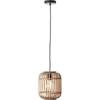 Brilliant Suspension Woodrow | plafonnier décoratif en matériau naturel | 130 cm | noir marron clair | métal bambou | 1x E27 max. 60 W | IP20
