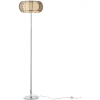 Brilliant Lampe Relax Lampadaire 2flg bronze/chrome | 2x A60, E27, 30W, g.f. Lampes normales n. ent. | Avec interrupteur au pied | Convient pour ampoules LED