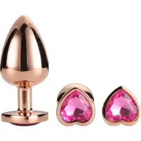 Dream Toys Gleaming Love - ensemble de plugs anaux coeur - rosegold (3 pièces)