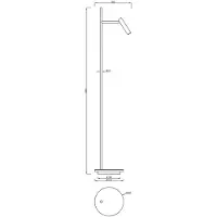 Deko-light , lampadaire, Brahe, 11,5 W, 3000 K, noir, 530 lm, tension d'entrée : 220-240 V/AC, aluminium, classe d'efficacité énergétique : G, IP 20