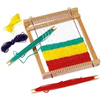 Goki Kit de loisir créatif - TOYS PURE - 58988 - Métier à tisser - 4 couleurs de laine - 3 pièces
