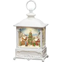 Konstsmide Lanterne d'eau LED, blanche, "Marché de Noël", avec interrupteur marche/arrêt, minuterie 5h, 1 diode blanc chaud, à piles & USB, intérieur, 0,1W, piles : 3 x AA 1,5V (excl.) - 4270-200