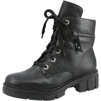 Rieker Chaussures de ville pour femmes, bottines, chaussures à lacets, couleur noire, style décontracté