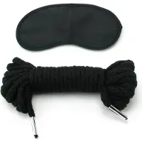 Fetish Fantasy Corde en soie fétiche - corde de bondage shibari soyeuse (10 m, noire)