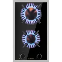 Klarstein Tables de Cuisson à Gaz, Plaque de Cuisson Gaz à 2 Brûleurs, Table de Cuisson Electrique à 2 Feux de 4200W, Cuisiniere Gaz, Gaziniere Gaz avec Brûleurs en Acier Inoxydable, Cuisinières GPL