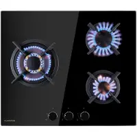 Klarstein Tables de Cuisson à Gaz, Plaque de Cuisson Gaz à 3 Brûleurs, Table de Cuisson Electrique à 3 Feux de 6200W, Cuisiniere Gaz, Gaziniere Gaz avec Brûleurs en Acier Inoxydable, Cuisinières GPL
