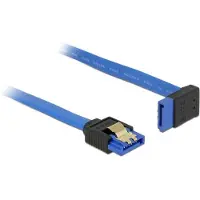 DeLOCK - Câble SATA - Serial ATA 150/300/600 - SATA (R) droit pour SATA (R) angle vers le haut - 30 cm - verrouillé - bleu