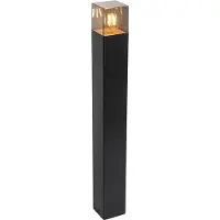 QAZQA Lampadaire d'extérieur noir 70 cm IP44 avec verre fumé - Danemark