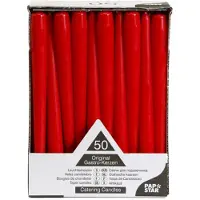 Papstar Bougies de chandelier, 22 mm, rouge, en pack de 50 diam?tr...