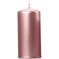 Party Deco Bougie Cylindrique Rose Or Métallique 12x6cm - (6pcs) (6 pcs)