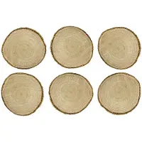 Party Deco Carte de table disque en bois Ø 4.5-6.5 cm, H : 1 cm, 6 pièces, brun (6 pcs)