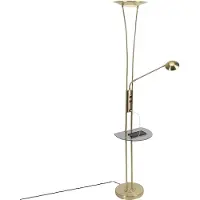 QAZQA Lampadaire doré avec liseuse avec LED et port USB - Sevilla