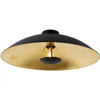 QAZQA Plafonnier vintage noir avec or 60 cm - Emilienne