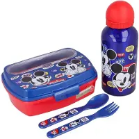 Disney Mickey Mouse Mickey Mouse - Set de retour à l'école dans une boîte cadeau, Lunch box, Multicolore, Bleu