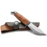 ØYO Oyo Geilo Junior Knife W/ Leather Sheath, couteau de chasse, brun