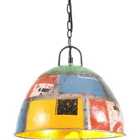 vidaXL Lampe suspendue style industriel vintage 25 W multicolore ronde 31 cm E27