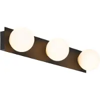 QAZQA Applique murale moderne noire 48 cm IP44 3 lumières - Cederic