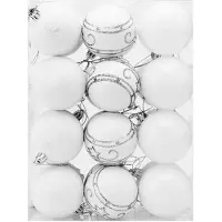 Casaria Lot de 24 boules de Noël blanches