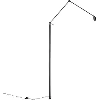 QAZQA Lampadaire à bras noir - Editor