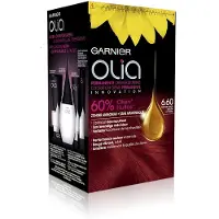 Garnier Olia Coloration Permanente Sans Ammoniaque, Odeur Agréable Aux Huiles Florales D'Origine Naturelle - Rouge Intense Gras 6.60