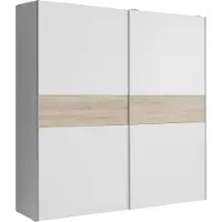 CasaDolce Casa Dolce Armoire ROBERTA, blanc+Sonoma, 170x61,2x190,5 cm avec double portes coulissantes