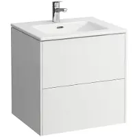 Laufen Pro S - Armoire avec lavabo, 600x610x500 mm, 2 tiroirs, blanc brillant H8649602611041