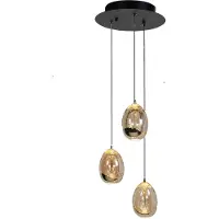 Highlight Suspension Golden Egg noir 3 lumières