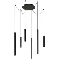 Lucide Lampe suspendue à 6 lampes Lorenz Noir de conception