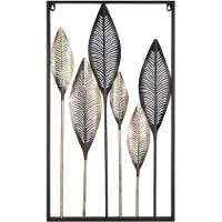 PT Living Décoration Murale PT Living Leaves Iron Black & Gold