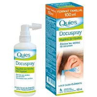 Quies Docuspray Spray d'Oreille Sans Gaz Propulseur 100 ml Nettoyeur D'Oreilles