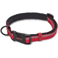 Halti Premium Collier Avec Tissage Réfléchissant Rembourrage En Néopr Ne Pour Chien Rouge Taille S