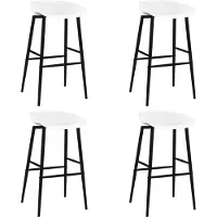 vidaXL Tabouret de bar 4 pcs. Blanc