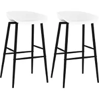 vidaXL Tabouret de bar 2 pcs. Blanc