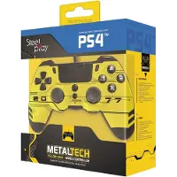 Steelplay Manette MetalTech Filaire Jaune pour ,PC, Sony PlayStation 3, Sony PlayStation 4