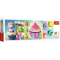 Trefl Puzzle panoramique Gâteaux colorés 1000 pièces