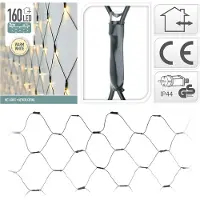 ECD-Germany Mini-réseau lumineux LED 2x1m câble vert blanc chaud