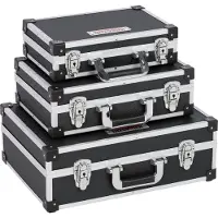 VARO jeu de 3 étuis en aluminium et cuir