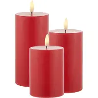 Sirius Home Set de bougies LED Sille Exclusive 3 pièces, rouge (3x)