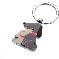 Troika Femmes, Porte-clés, DOG & DOGGY Porte-clés chien et chiot, gris brillant/beige/brun, Gris, Beige, Multicolore, Marron