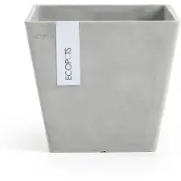 Ecopot's Pot Carré Rotterdam 20 Blanc Gris - 20 X 20 X H. 17,5 Cm - 5,2 L