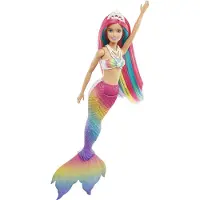 Mattel Barbie Dreamtopia Magie de l'arc-en-ciel Poupée sirène avec changement de couleur