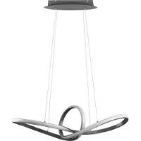 RL Suspension LED SANSA blanc argenté 28 W, blanc chaud 3200 lm, métal, dimensions : 150 x 80 x 26,5 cm, IP20,