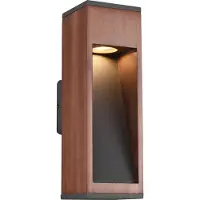 TRIO Applique d'extérieur CANNING bois foncé-noir 1xGU10x5W bois dim. : 30x10x12,5 cm IP44